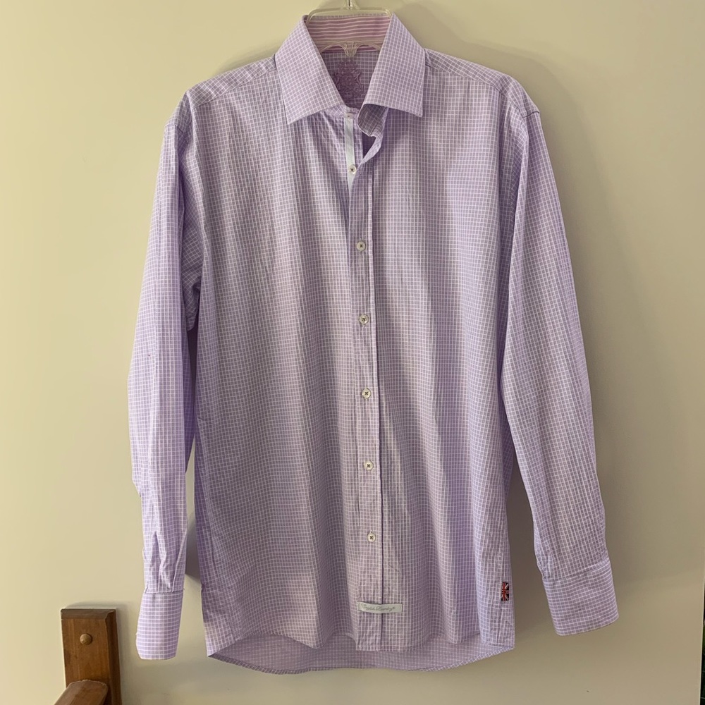 English laundry seersucker flip cuff shirt